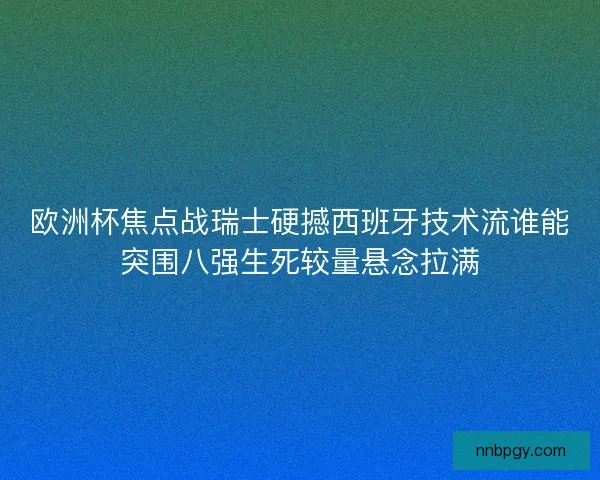 欧洲杯焦点战瑞士硬撼西班牙技术流谁能突围八强生死较量悬念拉满 欧洲杯焦点战瑞士硬撼西班牙技术流谁能突围八强生死较量悬念拉满