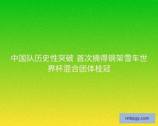 中国队历史性突破 首次摘得钢架雪车世界杯混合团体桂冠